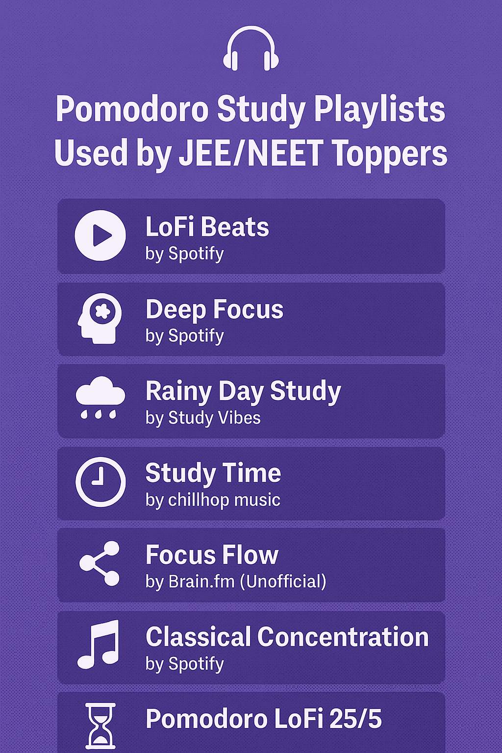 Pomodoro Playlists Used by JEE/NEET Toppers (With Spotify Links) 