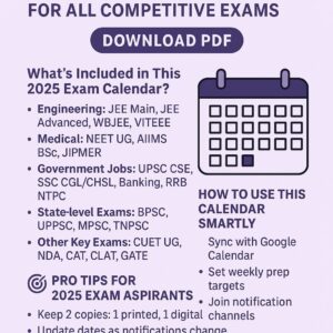 Free 2025 Exam Calendar for All Competitive Exams 